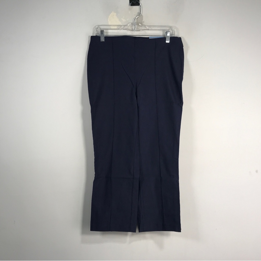 Rafaella Pintuck Cropped Pant, Women's Size 10 - Navy